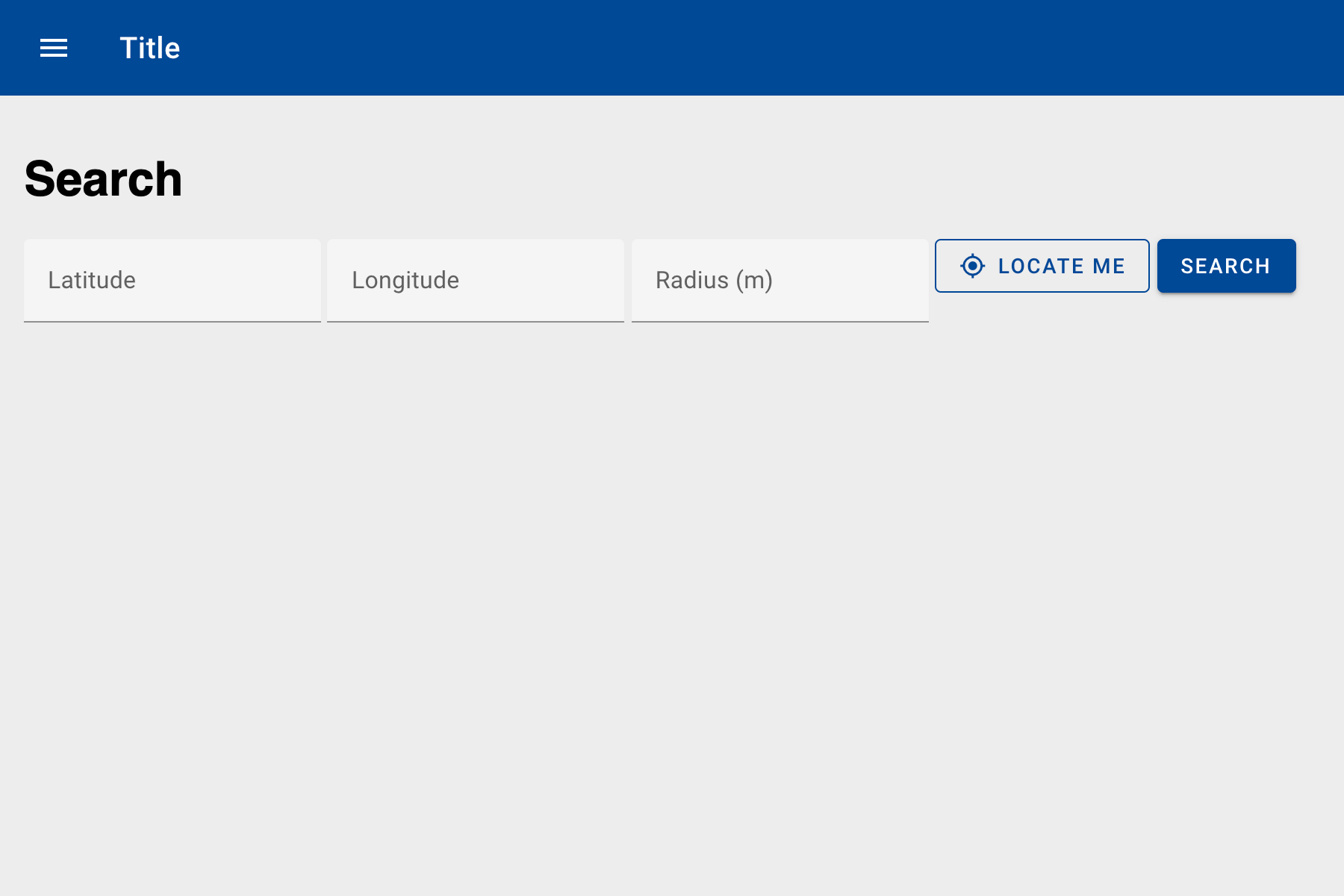Formularfelder für Suche