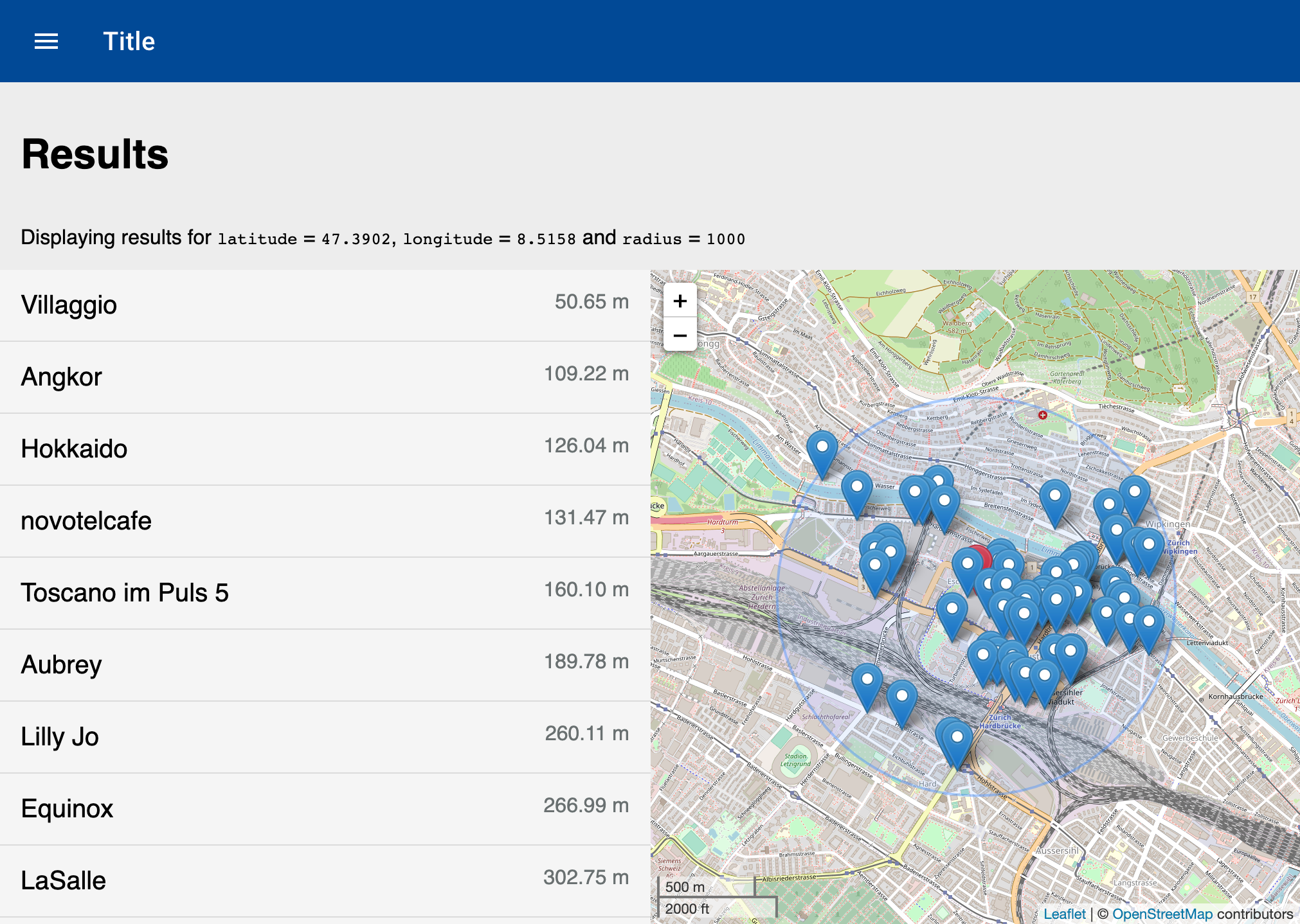 Suchresultate sortiert nach Distanz